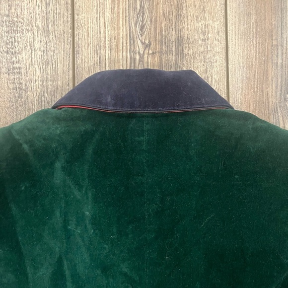 Vintage 90s Tabi International Velvet Blazer Green Gold Buttons size large - Picture 10 of 13